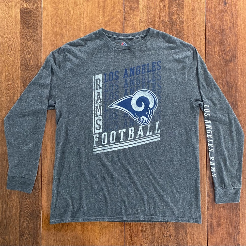 Los Angeles Rams Shirt Long Sleeve Gray Majestic
